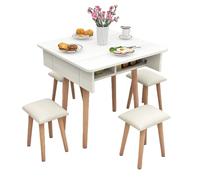 DIHRVTHC Mesa de Comedor Plegable, Mesa con Patas Plegables, Mesa abatible Que Ahorra Espacio, para 2-6 Personas, para Estudios, Apartamentos pequeños, Balcones y dormitorios(Wit,100 * 100cm)