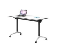 DIHRVTHC Mesa de reuniones Plegable con Ruedas y Tapa abatible, Ideal para oficinas y aulas. Mesa de capacitación portátil con diseño Moderno Que Ahorra Espacio.(1pcs,L120*W50)