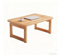 DIHRVTHC Mesa de Suelo Japonesa Plegable, Mesa Auxiliar Que Ahorra Espacio, Mesa Baja para té, Ideal para Sentarse en el Suelo, Color Nogal, Grande, para Dormitorio(Logs,70cm)