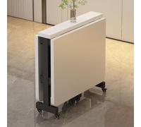 DIHRVTHC Mesa Plegable Extensible,Mesa de Comedor Plegable salvaspacio en Madera/metálico, Adecuada para 2-4 Personas, Espacios reducidos(Elegant White,100cm)