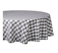 DII 100% algodón, Lavable a máquina, Interior y Exterior, colección de Mesa, Gris, 70 Inches Round