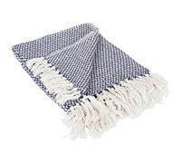 DII 100% Cotton Basket Weave Throw for Indoor/Outdoor Use Camping Bbq's Beaches Everyday Blanket, 50 x 60, Woven Stripe