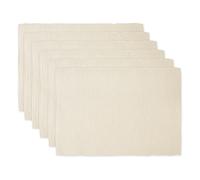 DII Basic Everyday - Juego de manteles Individuales Acanalados 100% algodón, 13 x 19 Pulgadas, Natural, 6 Piezas