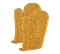 DII Basic Terry Collection - Manopla de Horno Acolchada 100% algodón, Color Dorado Miel, 2 Piezas