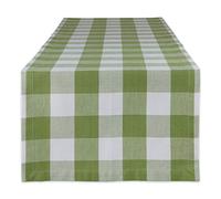DII Buffalo Check Collection, Camino de Mesa clásico de Granja, 14 x 72, Verde Antiguo