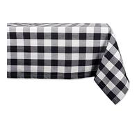 DII Buffalo Check Collection Mantel clásico de Granja, Algodón, Blanco y Negro, Tablecloth, 60x104