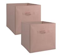 DII Cajas de almacenamiento de tela para guardería, oficina y organización del hogar, los contenedores están hechos para adaptarse a organizadores de cubos estándar (33 x 33 x 33 cm), color rosa