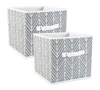 DII cajas de almacenamiento de tela para guardería, oficinas, y organización del hogar, Gris, 13" Large - Set of 2, 1, 1
