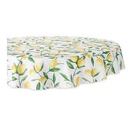 DII CAMZ11288 - Mantel de primavera y verano, a prueba de derrames e impermeable para uso en interiores o exteriores, fiestas de patio trasero, barbacoas y reuniones familiares (asientos 2 a 4), 60 pulgadas redondo, color limón Bliss