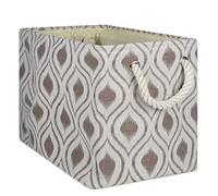 DII Cesta de almacenamiento plegable de poliéster con asas de algodón duraderas, solución organizadora para el hogar para oficina, dormitorio, armario, juguetes, lavandería, piedra, L