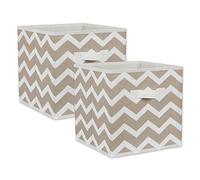 DII Chevron - Papelera plegable, poliéster, piedra, juego pequeño, 11 x 11 x 11 cm