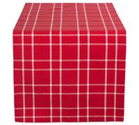 DII Cuadros navideños de Bayas de Acebo, Cocina Caminos de Mesa, Algodón, Rojo, Holiday Table Runner 14x72