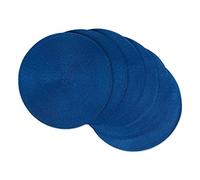 DII Classic - Mantel individual redondo para mesas interiores y exteriores, uso diario, cenas familiares o días festivos, 38 cm de diámetro, azul náutico, 6 unidades