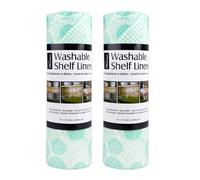 DII Colecciσn de revestimientos para refrigerador y estante, no adhesivo, cortado para adaptarse a la lavadora, 12 x 20 Aqua Dahlia, 2 piezas