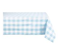 DII Colección clásica de Mesa Buffalo Check para cenas Familiares, Ocasiones Especiales, barbacoas, picnics y Uso Diario, 100% algodón, Lavable a máquina, Mantel, 60 x 120 Pulgadas, Azul Claro y