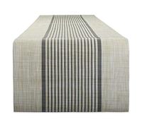 DII Colección de Mesa, 70% PVC, 30% poliéster, Rayas Medias Negras, Camino de Mesa