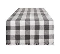 DII Colección de Mesa a Cuadros Pesados con Flecos, Camino de Mesa, 14 x 72, Mineral