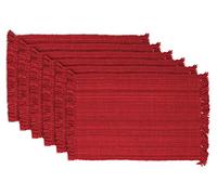 DII Colección de Mesa, algodón, Rojo Tango, Juego de manteles Individuales, 13 x 19 Pulgadas