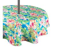 DII Colección de Mesa Floral de Verano para Exteriores Resistente a Las Manchas y al Agua, Poliéster, 60 in Round w/Zipper