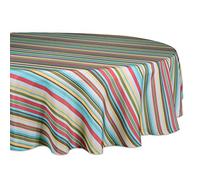 DII Colección de Mesa para Interiores y Exteriores, Multiusos, Lavable a máquina, de Rayas,Mantel Redondo de 152,4 cm, Estampado de Verano