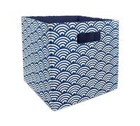 DII Collapsible Hard Sided Bin, Waves, Blue, Small