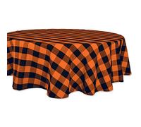 DII Collection Mantel clásico de Granja, Orange & Black Buffalo Check, 70 Inches Round