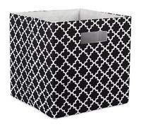 DII Contenedor de almacenamiento de tela plegable de cara dura para guardería, oficinas y organización del hogar, (33 x 33 x 33 cm), color negro