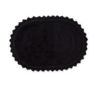 DII Crochet Collection Alfombra de bao reversible pequea ovalada 17x24 negro
