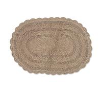 DII Crochet Collection - Alfombrilla de baño Reversible (Ovalada, 17 x 24 cm), Color Piedra