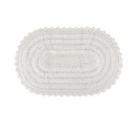 DII Crochet Collection - Alfombrilla de baño Reversible, Ovalada pequeña, 17 x 24 Pulgadas, Color Blanco
