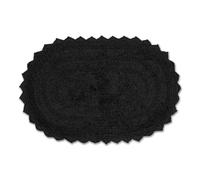 DII Crochet Collection - Alfombrilla de baño Reversible, Ovalada, pequeña, 17 x 24 Pulgadas, Color Negro