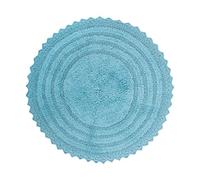 DII Crochet Collection - Alfombrilla de baño Reversible, Redonda, 27.5 Pulgadas de diámetro, Color Azul Cameo