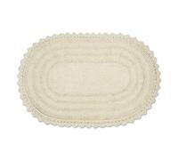 DII Crochet Collection Tapete de baño Reversible, Ovalado, Grande, 21 x 34 Pulgadas, Blanco Roto