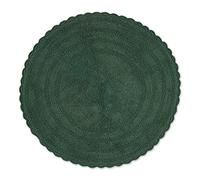 DII Crochet Collection Tapete de baño Reversible, Redondo, 27.5 Pulgadas de diámetro, Verde Oscuro