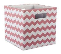 DII Cubo de almacenamiento plegable de poliéster, cheurón, rosa, grande