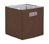 DII Cubo de almacenamiento plegable de poliéster, sólido, ligero y duradero, cuadrado grande, 13 x 13 x 13 pulgadas, color marrón corteza