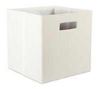 DII Cubo de almacenamiento plegable de poliéster, sólido, ligero y duradero, cuadrado pequeño, 11 x 11 x 11 pulgadas, color blanco roto