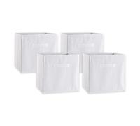 DII Cubo organizador plegable de tela no tejida, juego grande, 11 x 11 x 11 pulgadas, blanco, 4 unidades