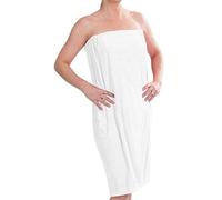 DII de la Mujer Microfibra Ducha Wrap, 55 x 32,5, Envoltura de Envoltorio Pareo, SPA, baño, se Puede Lavar a máquina. Blanco