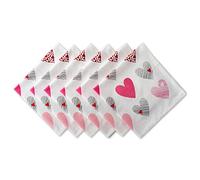 DII Decoración de Mesa para el día de San Valentín, Juego de servilletas, 20 x 20 Pulgadas, Collage de Corazones, 6 Piezas