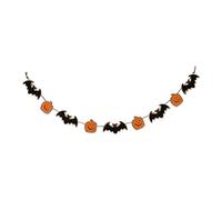 DII Decoración de otoño para el hogar y fiestas, decoraciones espeluznantes de Halloween, porche interior y frontal, guirnalda, 72 pulgadas de largo, murciélago y calabaza