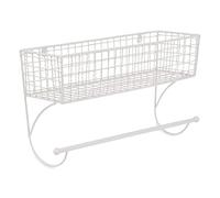 DII Decoración rústica de baño de Granja, Almacenamiento de Metal, toallero Grande, Blanco Antiguo