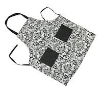 DII Delantal de Cocina de algodón, Ajustable, con Bolsillos y Lazos extralargos, algodón, Negro, 29-Inch Length by 37-1/2-Inch Width