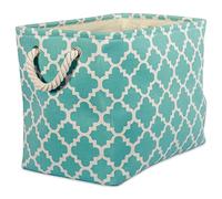 DII Design Imports Poliéster Bin Lattice Aqua Rectángulo Mediano