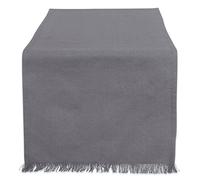 DII Everyday Collection Mesa sólida con Flecos, Algodón, Gris, Table Runner, 14x72