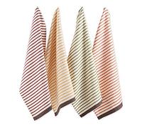 DII Fall Basics Collection Juego de Toallas Estampadas, 100% algodón, Jacquard Harvest Stripe, 18x28, 4