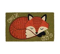 DII Felpudo de Temporada para Interiores y Exteriores, Fibra de Coco Natural, fácil de Limpiar, 45 x 76 cm, Cozy Fox