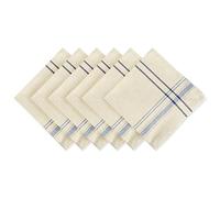 DII French Stripe Tabletop Collection - Juego de servilletas de Lino para Mesa de Comedor, 20 x 20 Pulgadas, Gris Pardo/Azul, 6 Piezas