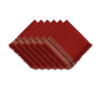 DII Hacienda Stripe Tabletop Collection, algodón, Chipotle Rojo, Juego de servilletas, 20 x 20 Pulgadas