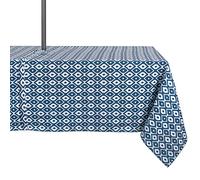 DII Ikat Outdoor Tabletop Collection Resistente al Agua, Todo Tipo de Clima, Poliéster, Azul, 120 x 60 Inch (Rectangular)